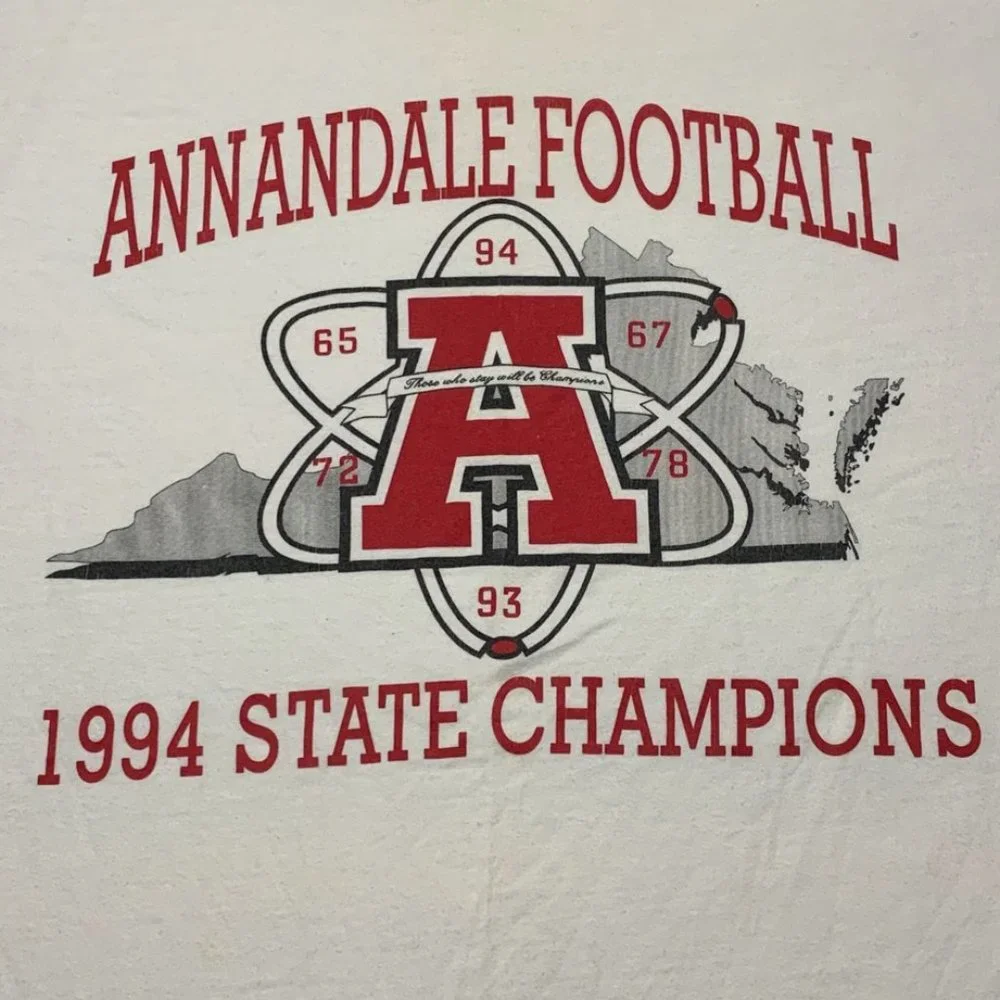 Vintage 1994 Annandale Football State Champions Single Stitch Oversized … - Picture 6 of 14